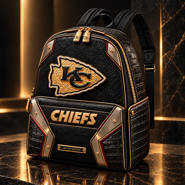 KC in Gold - Arrowhead Emblem Luxe Backpack - main