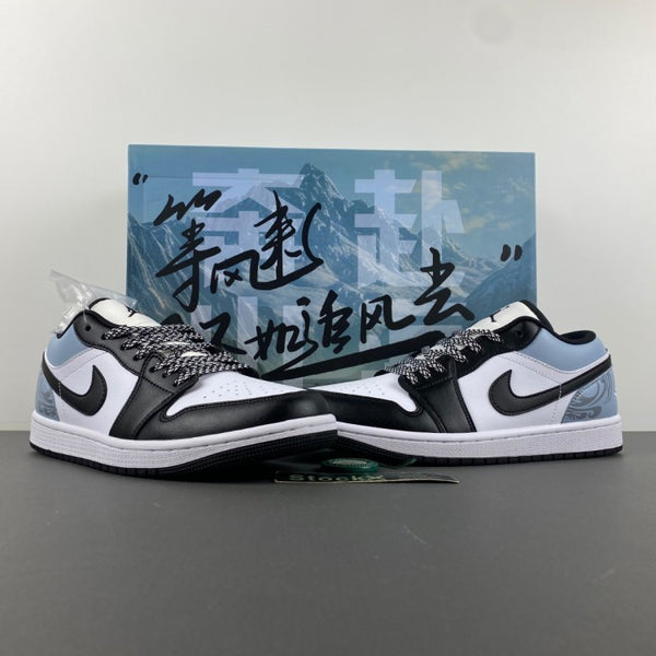Low Top Sneakers, White Black Colorway, Lace Up Design, Casual Gift for Sneaker Fans