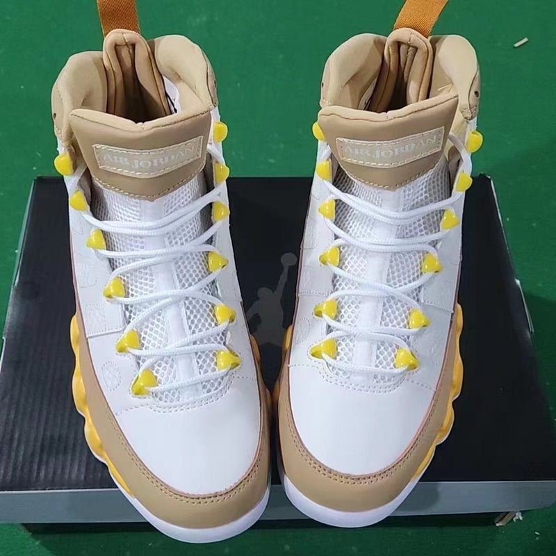 High Top Sneakers, White Beige Yellow Colorway, Lace Up Design, Casual Gift for Sneaker Fans