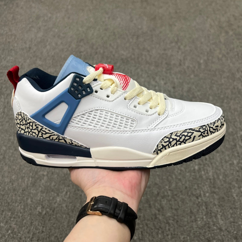 Low Top Basketball Shoes, Blue White Red Colorway, Lace Up Design, Casual Gift for Shoe Lovers