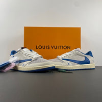 Low Top Sneakers, Royal Blue White Gray Colorway, Reverse Hook Design, Lace Up Design, Casual Gift for Sneaker Fans