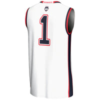 #1 UConn Huskies Lightweight Basketball Jersey - White