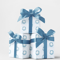 Elegant Winter Gift Wrap Roll, Snowflake Wreath Wrapping Paper, Snowflake Serenade Wrapping Paper, Christmas Gift Wrap, Holiday Gift Wrap