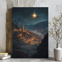 Nativity Scene Canvas Print, Star of Bethlehem Canvas Wall Art, Christian Holiday Wall Decor, Religious Art Canvas, Christmas Faith Present