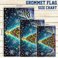 Double Sided Holiday Plaid Flag, Merry Christmas Tree House Flag, Winter Season Outdoor Garden Flag, Xmas Porch Yard Home Decor