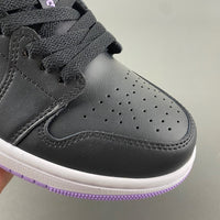 Retro Low Top Sneakers, Black Purple Colorway, Lace Up Design, Casual Gift for Sneaker Fans