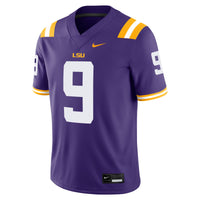 Joe Burrow Purple LSU Tigers "Burreaux" Nameplate Home Game Football Jersey