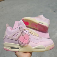 Mid Top Sneakers, Red Pink Colorway, Lace Up Design, Casual Gift for Sneaker Fans