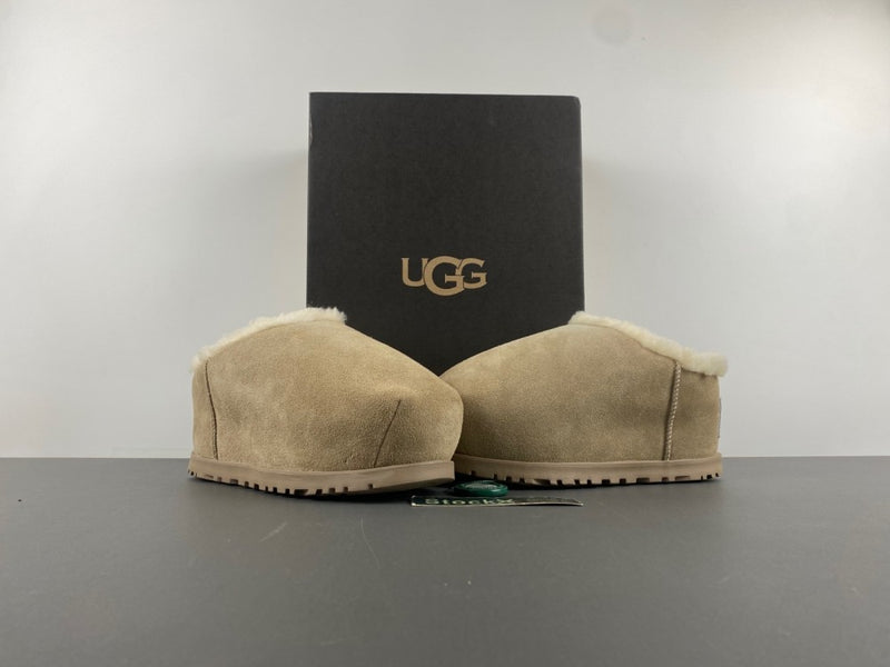 Slides, Beige Colorway, Slip On Design, Wool Detail, Casual Gift for Shoe Lovers
