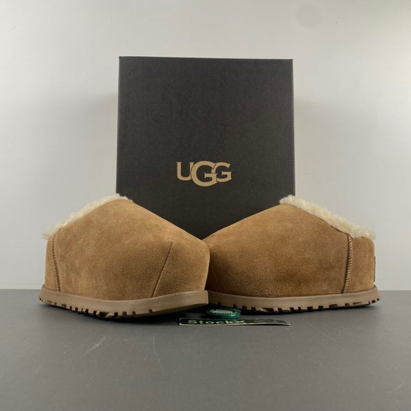 Slides, Brown Colorway, Slip On Design, Wool Detail, Casual Gift for Shoe Lovers