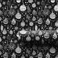 Black and White Ornament Gift Wrap Paper, Doodle Snowflake Christmas Wrapping Paper, Modern Holiday Present Wrapping Paper Roll