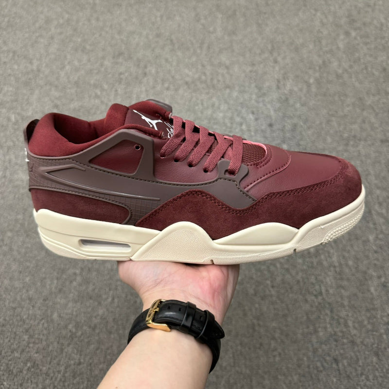Low Top Basketball Shoes, Burgundy Brown Colorway, Lace Up Design, Casual Gift for Shoe Lovers
