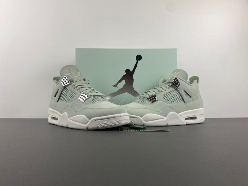 Low Top Sneakers, Green Silver Sail Colorway, Lace Up Design, Casual Gift for Sneaker Fans