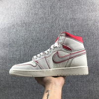 High Top Sneakers, White Red Colorway, Lace Up Design, Casual Gift for Sneaker Fans