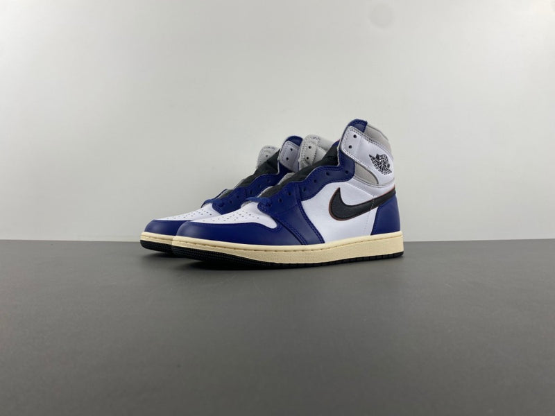 High Top Sneakers, Blue White Colorway, Lace Up Design, Casual Gift for Sneaker Fans