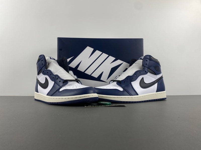 Retro High Top Sneakers, Blue White Black Colorway, Lace Up Design, Casual Gift for Sneaker Fans
