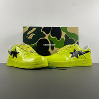 Low Top Sneakers, Neon Green Black Colorway, Lace Up Design, Casual Gift for Sneaker Fans