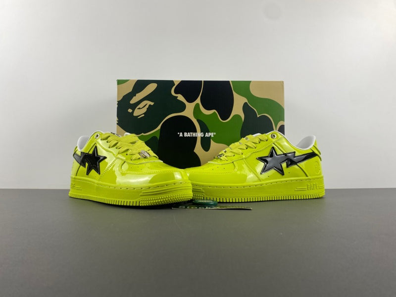 Low Top Sneakers, Neon Green Black Colorway, Lace Up Design, Casual Gift for Sneaker Fans