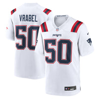 New England Patriots Mike Vrabel White Retired Player Game Jersey