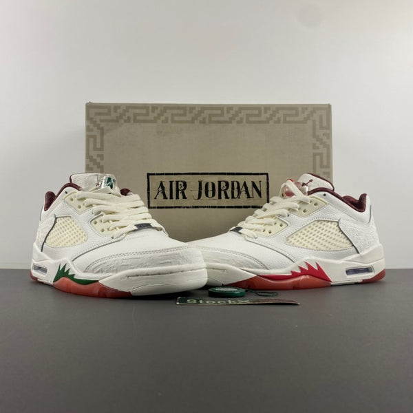 Low Top Sneakers, White Red Green Colorway, Mismatched Colorway, Lace Up Design, Casual Gift for Sneaker Fans