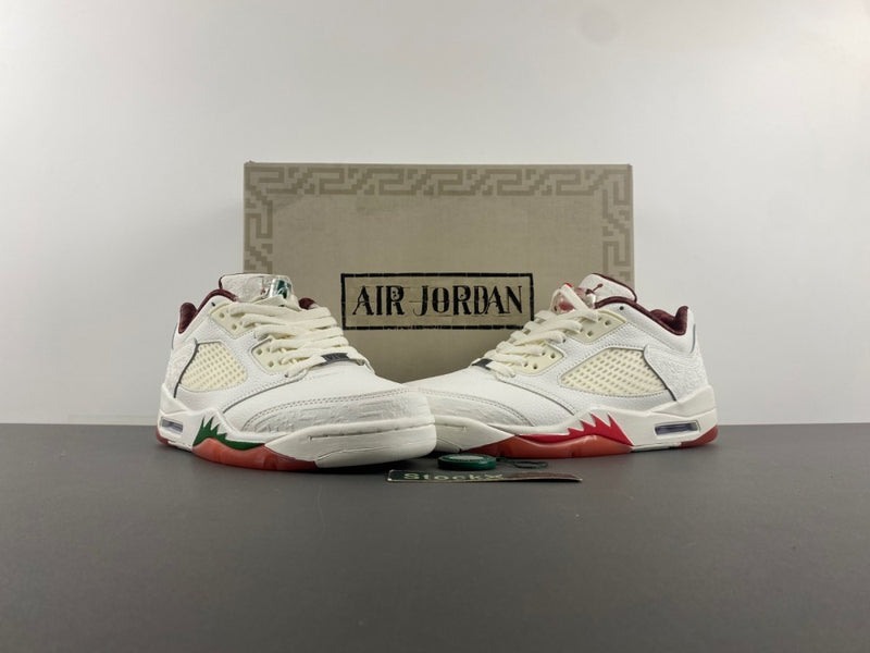 Low Top Sneakers, White Red Green Colorway, Mismatched Colorway, Lace Up Design, Casual Gift for Sneaker Fans
