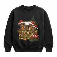 Wiener Dog Holiday Sweatshirt, Dachshund Christmas Sweatshirt, Doxie Puppy Xmas Crewneck, Adorable Dog Lover Sweater, Christmas Dog Sweatshirt