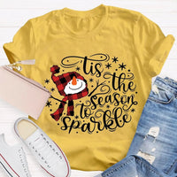 Adorable Winter Holiday Graphic Tee, Christmas Santa Hat Snowman T-Shirt, Festive Merry Christmas Shirt, Xmas Present for Women and Men