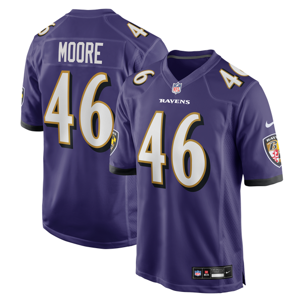 Baltimore Ravens Nick Moore Purple Game Jersey
