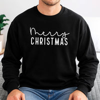 Holiday Typography Sweatshirt, Minimalist Merry Christmas Sweatshirt, Clean Aesthetic Christmas Sweatshirt, Comfy Winter Holiday Crewneck