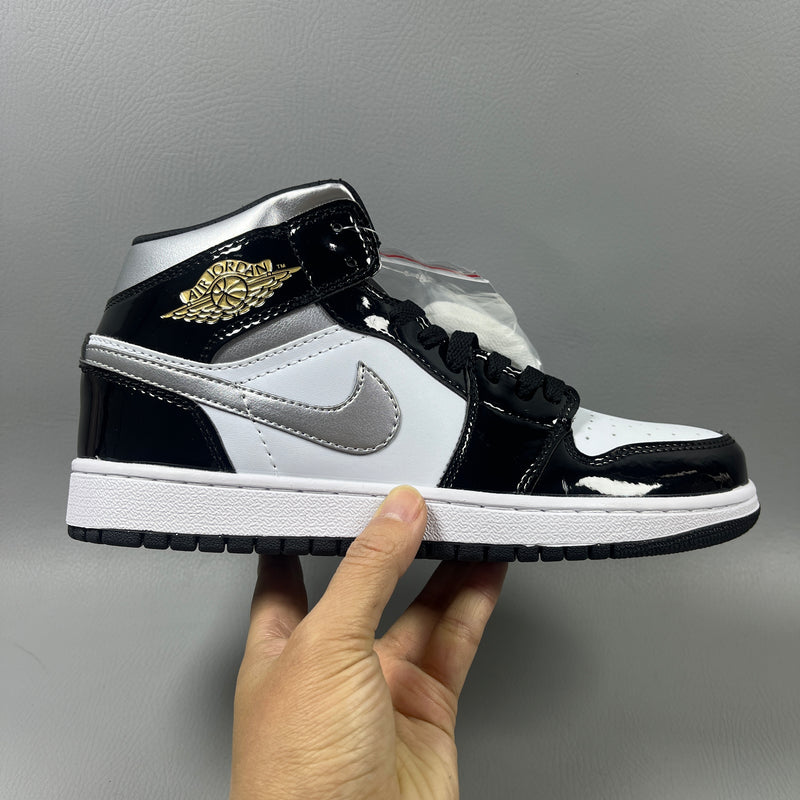 High Top Sneakers, Black Silver Colorway, Lace Up Design, Casual Gift for Sneaker Fans