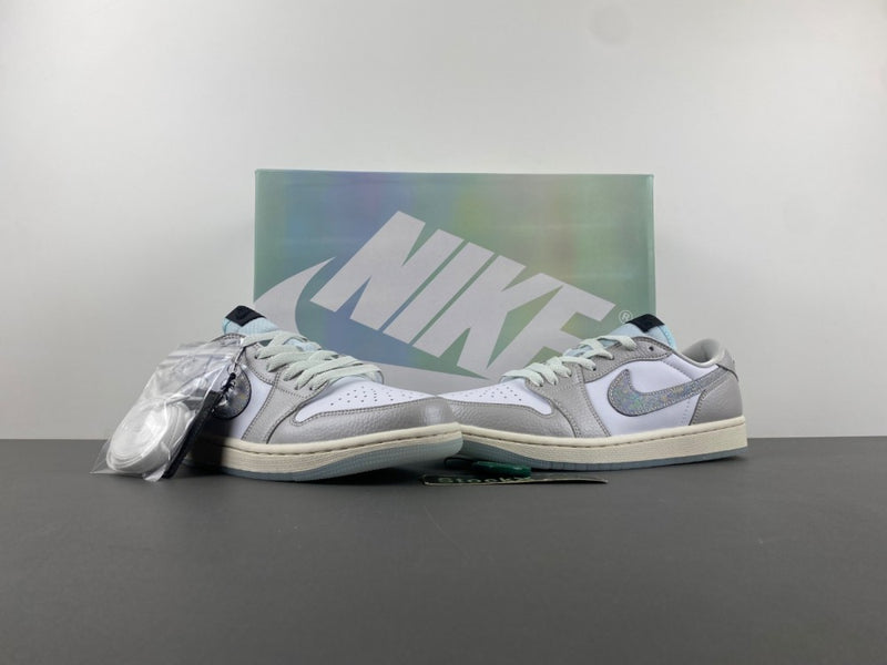 Retro Low Top Sneakers, White Gray Colorway, Lace Up Design, Casual Gift for Sneaker Fans