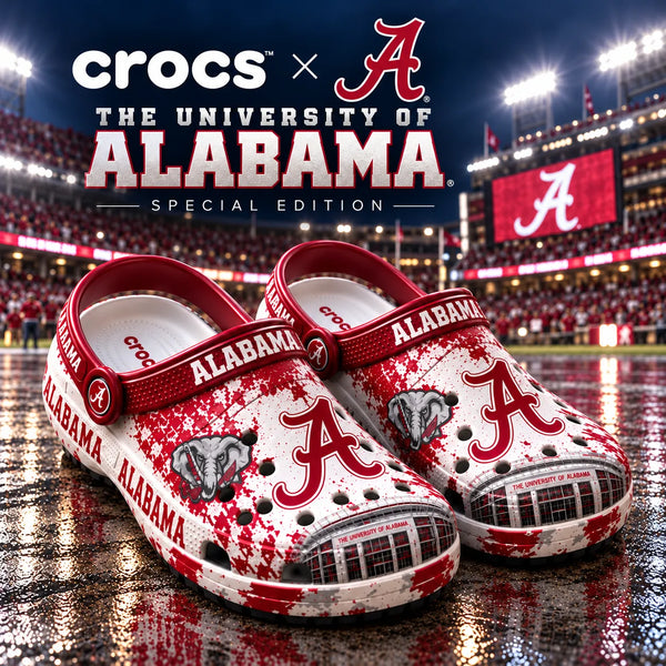 ALA Crimson Splatter - Script A Clogs With Game Day Attitude - main