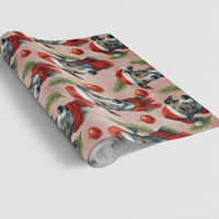Santa Hat Dog Holiday Gift Wrap Roll, Whippet Christmas Wrapping Paper, Winter Sighthound Wrapping Paper, Elegant Dog Lover Present Wrap