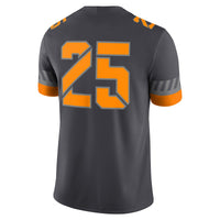 #25 Anthracite Tennessee Volunteers Game Jersey