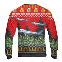 Military Aviation Christmas Sweater, F-35 Fighter Jet Ugly Christmas Sweater, Pilot Holiday Sweater, Air Force Veteran Xmas Sweatshirt Present