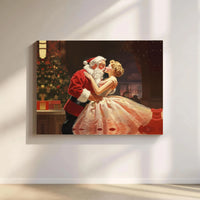 Vintage Holiday St Nick Painting, Santa Claus Canvas Print, Retro Victorian Christmas Wall Art, Holiday Home Digital Download Decor