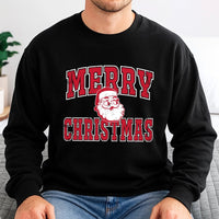 Distressed Retro Santa Sweatshirt, Merry Christmas Santa Sweatshirt, Vintage Xmas Holiday Crewneck, Comfy Festive Winter Pullover Sweatshirt
