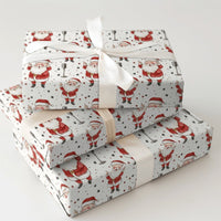 Dancing Musical Santa Holiday Gift Wrap, Rockstar Santa Christmas Wrapping Paper, Retro Microphone Gift Wrapping Paper, Fun Xmas Roll Wrap