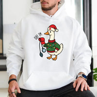 Humorous Goose Cuff Em Hoodie, Nurse Christmas Hoodie, Holiday Healthcare Worker Pullover, Adorable Nursing Student Xmas Present, Winter Nurse Hoodie