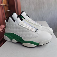 Mid Top Sneakers, White Green Colorway, Lace Up Design, Casual Gift for Sneaker Fans