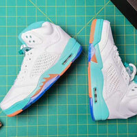 Sneakers, White Orange Colorway, Lace Up Design, Casual Gift for Sneaker Fans