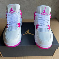 Mid Top Sneakers, White Pink Colorway, Lace Up Design, Casual Gift for Sneaker Fans