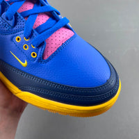 Low Top Sneakers, Royal Blue Green Pink Colorway, Lace Up Design, Casual Gift for Sneaker Fans