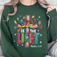 Matthew 5:14 Bible Verse Crewneck, Be the Light Sweatshirt, Christian Christmas Shirt, Religious Faith Pullover, Bible Quote Holiday Sweater