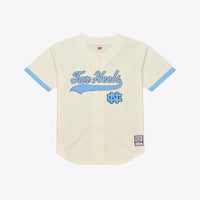North Carolina Tar Heels Mesh Button-Up Batting Practice Baseball Jersey - Cream