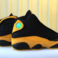 Sneakers, Black Yellow Colorway, Lace Up Design, Casual Gift for Sneaker Fans