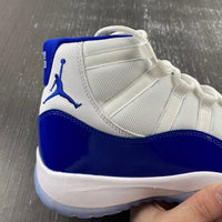 Sneakers, White Blue Colorway, Leather Footwear, Lace Up Design, Casual Gift for Sneaker Fans