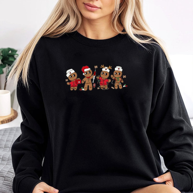 Medical Holiday Crewneck Sweatshirt, Christmas Nurse Gingerbread Sweatshirt, Adorable RN Graphic Pullover, Healthcare Worker Sweatshirt Present