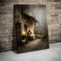 Birth of Jesus Canvas Print, Nativity Scene Canvas Wall Art, Holy Family Religious Wall Decor, Christian Christmas Canvas, Holiday Home Present