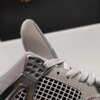 Sneakers, Silver Colorway, Metallic Finish, Lace Up Design, Casual Gift for Sneaker Fans